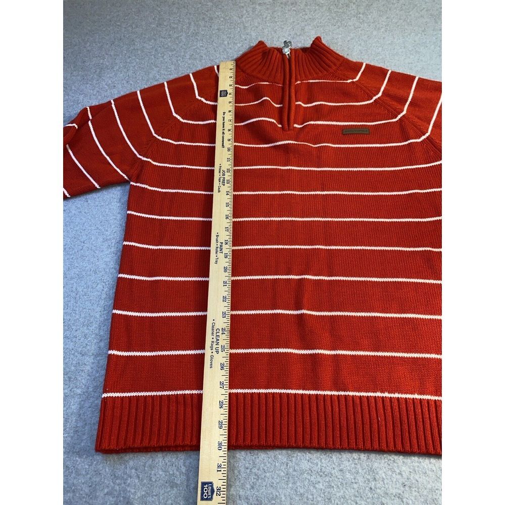 SOUTHPOLE Vtg Red Striped 1/4 Zip Rib Knit SWEATER Men's XL - Picture 3 of 9